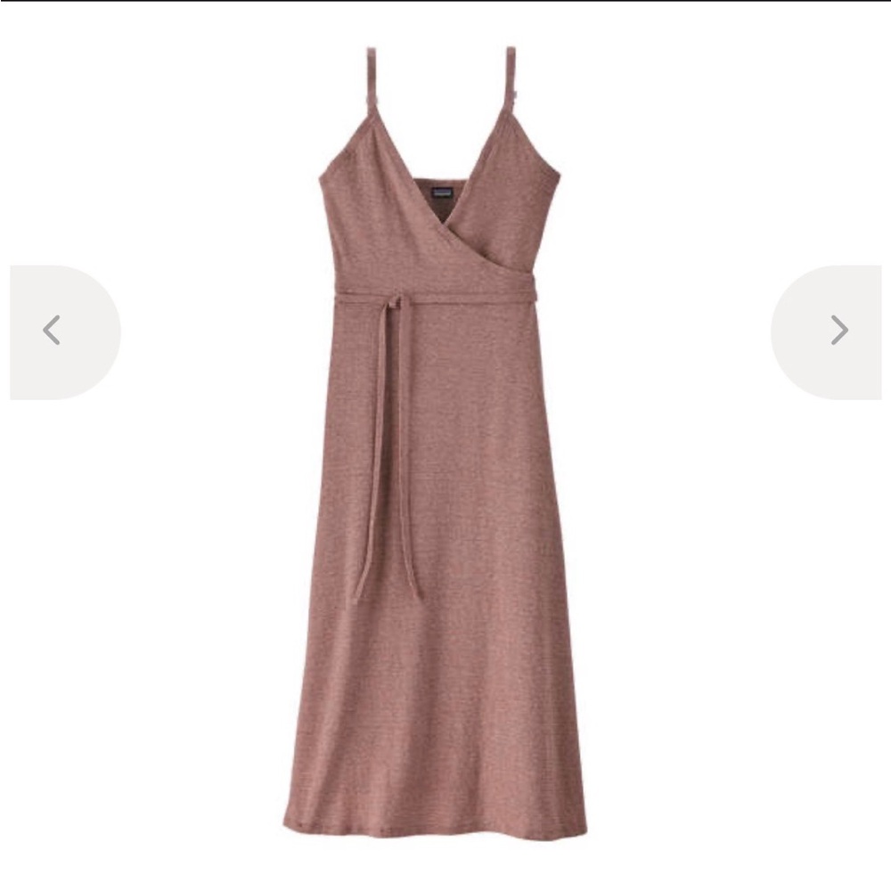 Patagonia Mauve Wrap Midi Dress with Adjustable Tie